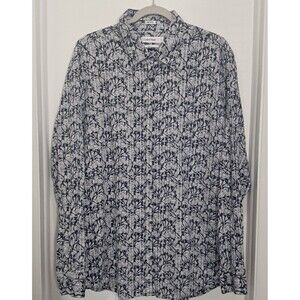 Calvin Klein Floral Shirt Men’s XL Modern Fit Blue Casual All Over Print Cotton
